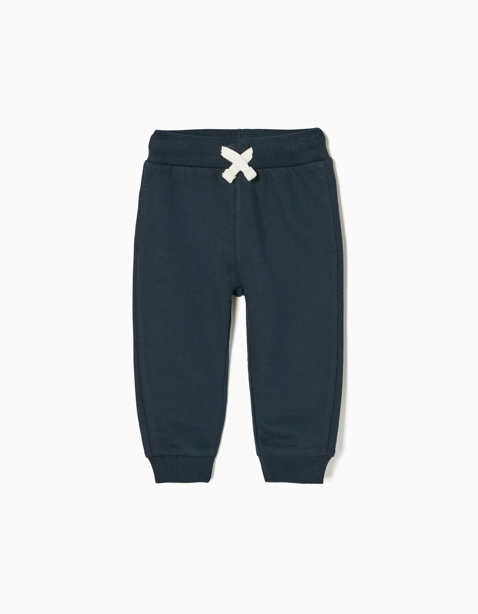 Pantalon de Sport en Coton Bébé Garçon, Bleu Foncé