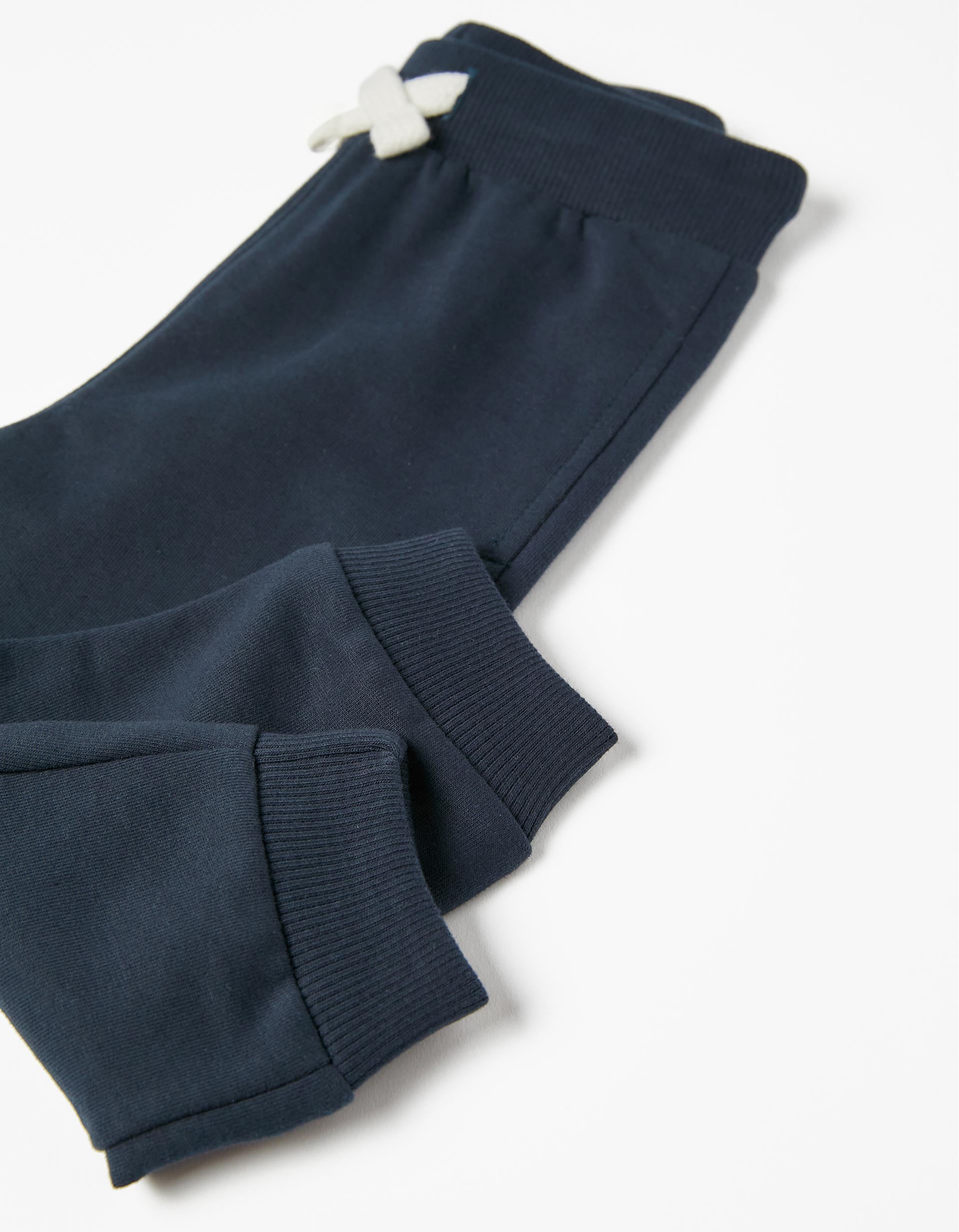 Pantalon de Sport en Coton Bébé Garçon, Bleu Foncé