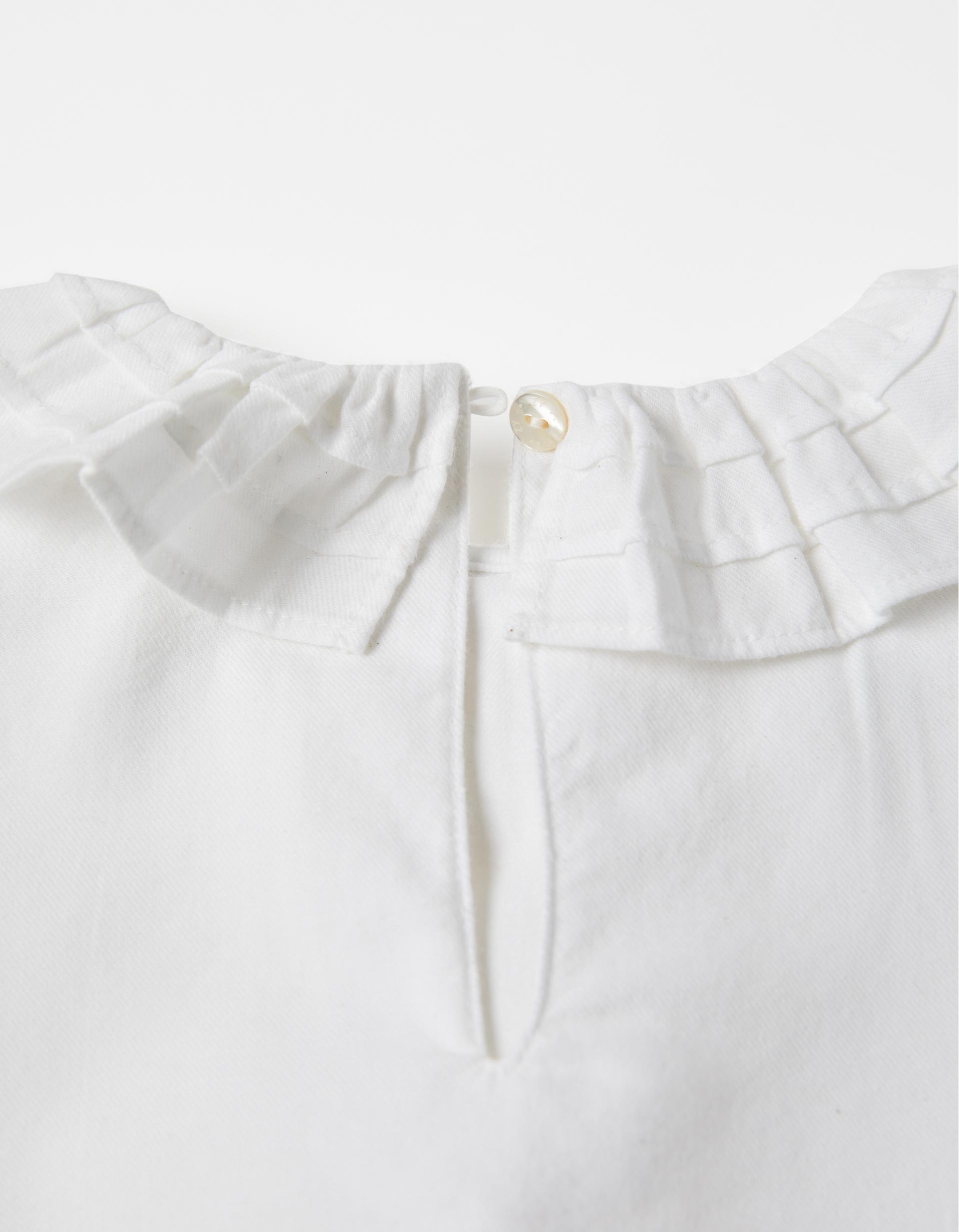 Blusa em Sarja de Algodão para Menina, Branco