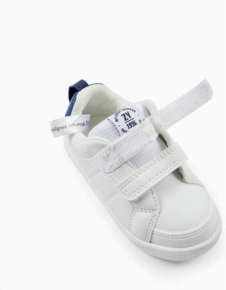 Baskets Bébé Garçon 'My First Sneaker - 1996', Blanc/Bleu Foncé