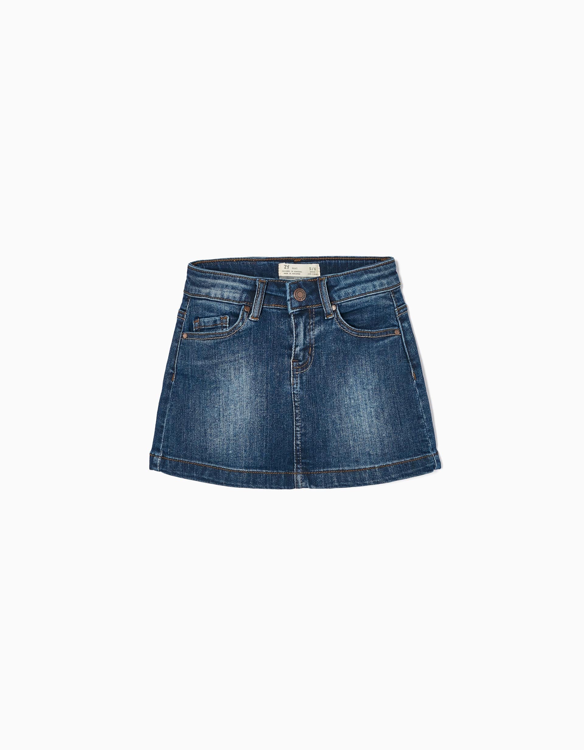 Cotton Denim Skirt for Girls Blue