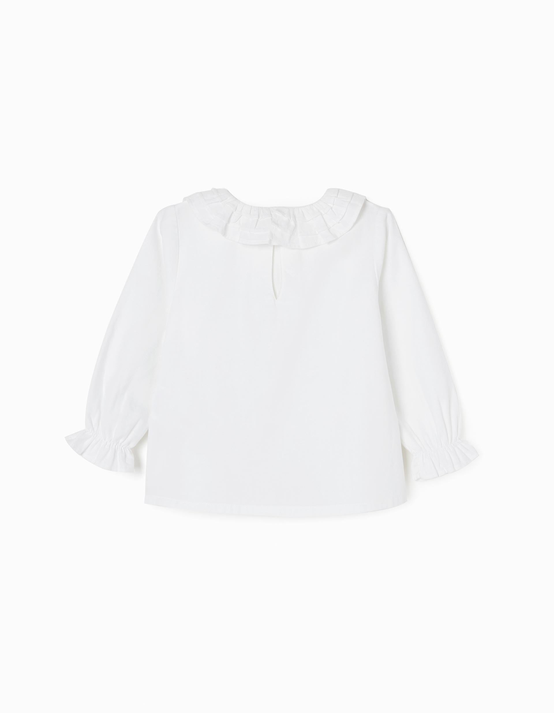 Blusa de Algodón para Bebé Niña, Blanca