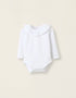 Body-Blouse avec Volants en Coton pour Nouveau-Née, Blanc