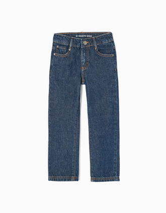 Jean en Coton Garçon 'Straight Fit', Bleu Foncé