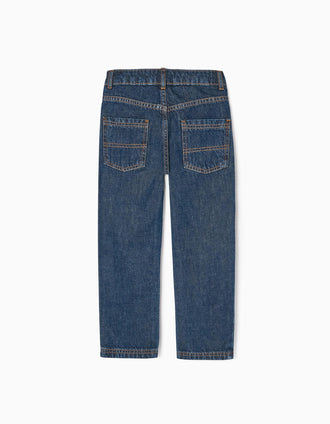 Jean en Coton Garçon 'Straight Fit', Bleu Foncé