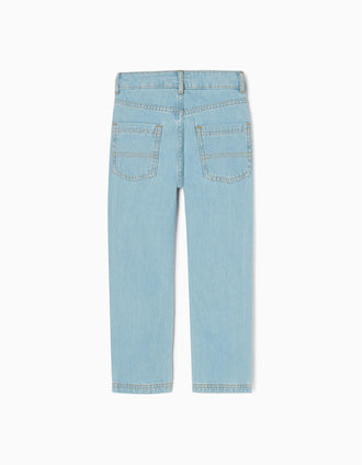 Jean en Coton Garçon 'Straight Fit', Bleu Clair