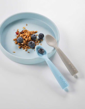 Colher De Silicone Minikoioi Spoon Blue 6M+