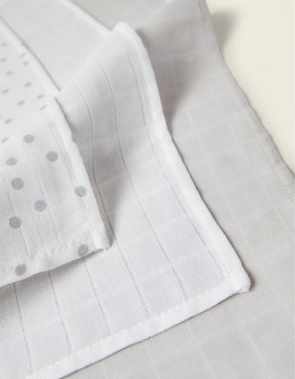 3 Muselinas Dots 65x65 Grey Zy Baby  