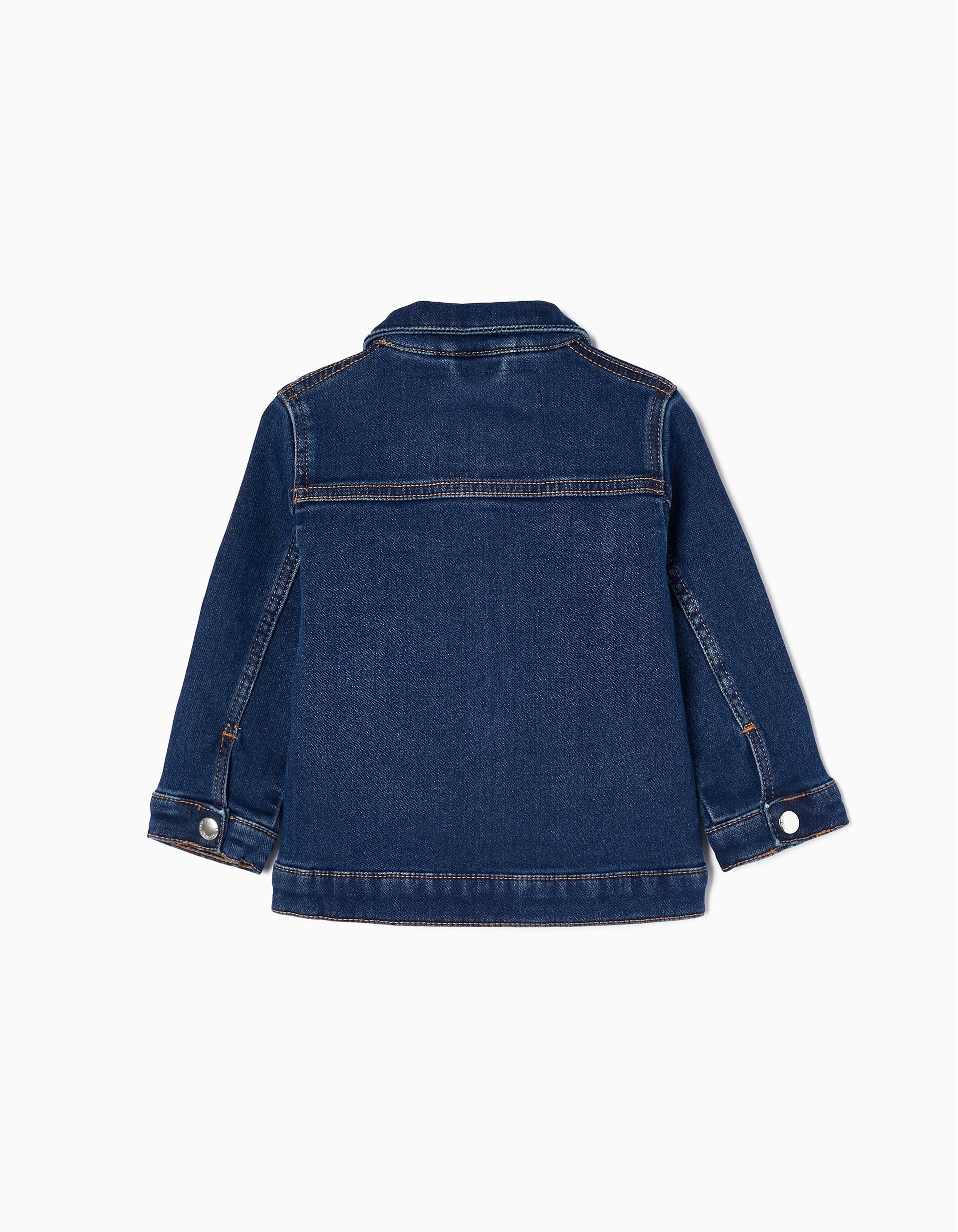 Cotton Denim Jackets for Baby Girls, Dark Blue