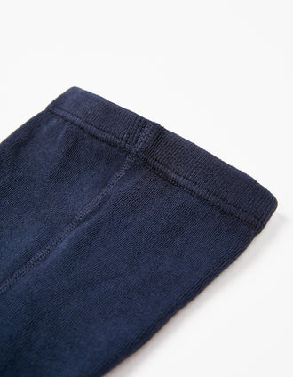Anti-Pilling Ribbed Tights for Girls, Dark Blue