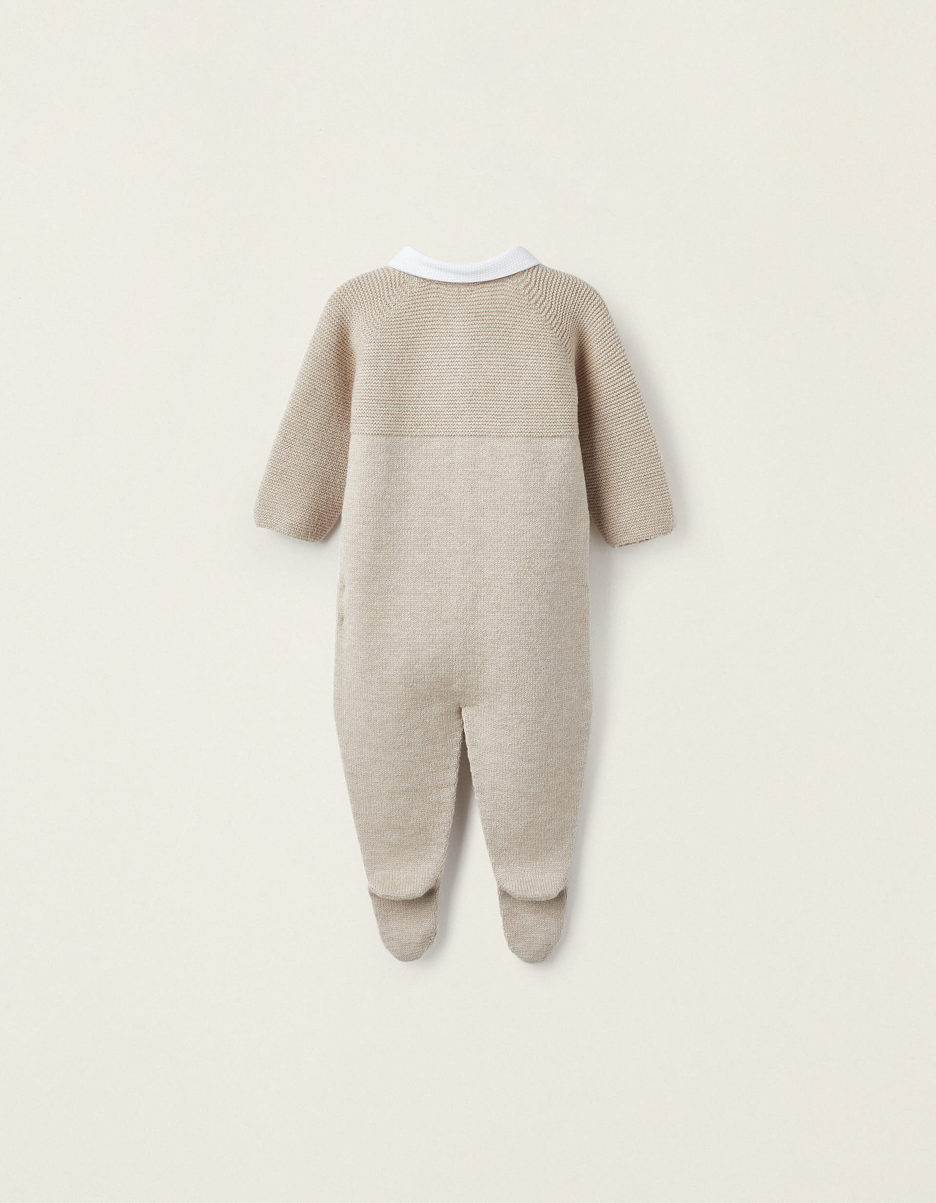 Knitted Babygrow for Newborns, Beige