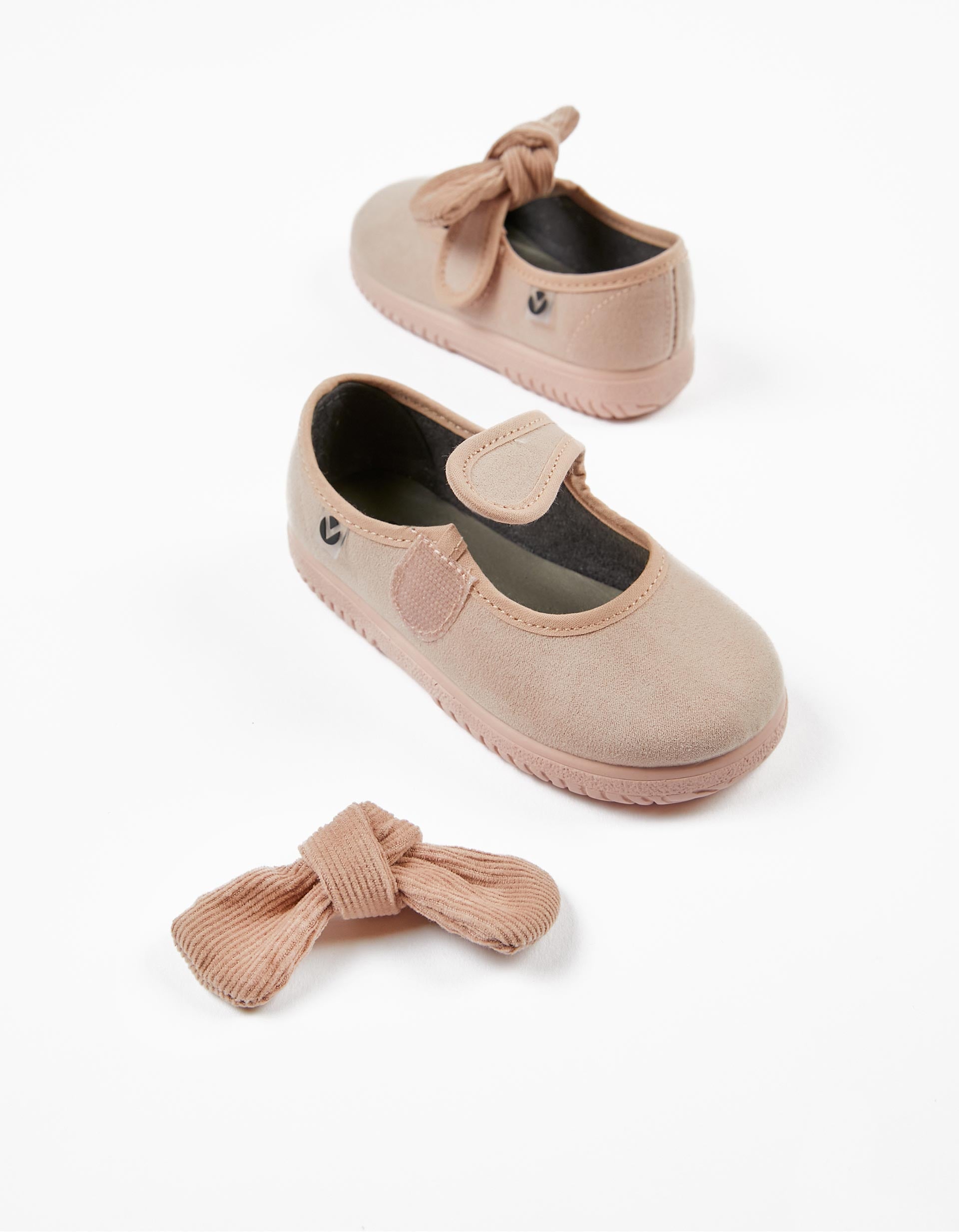 Ballerines avec Noeud Bébé et Fille 'Victoria', Beige/Rose