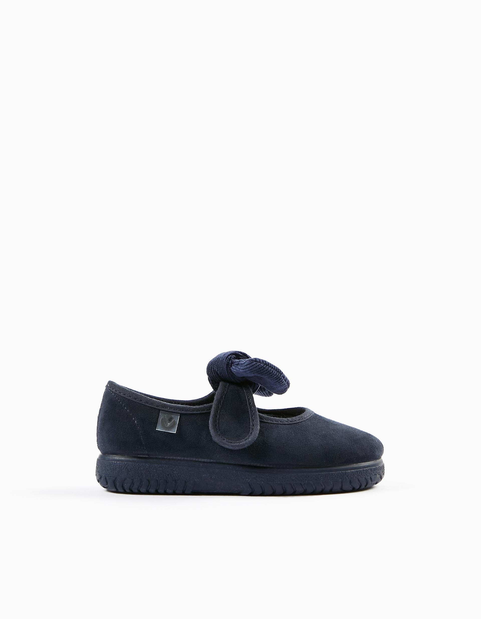 Ballerines avec Noeud Bébé et Fille 'Victoria', Bleu Foncé