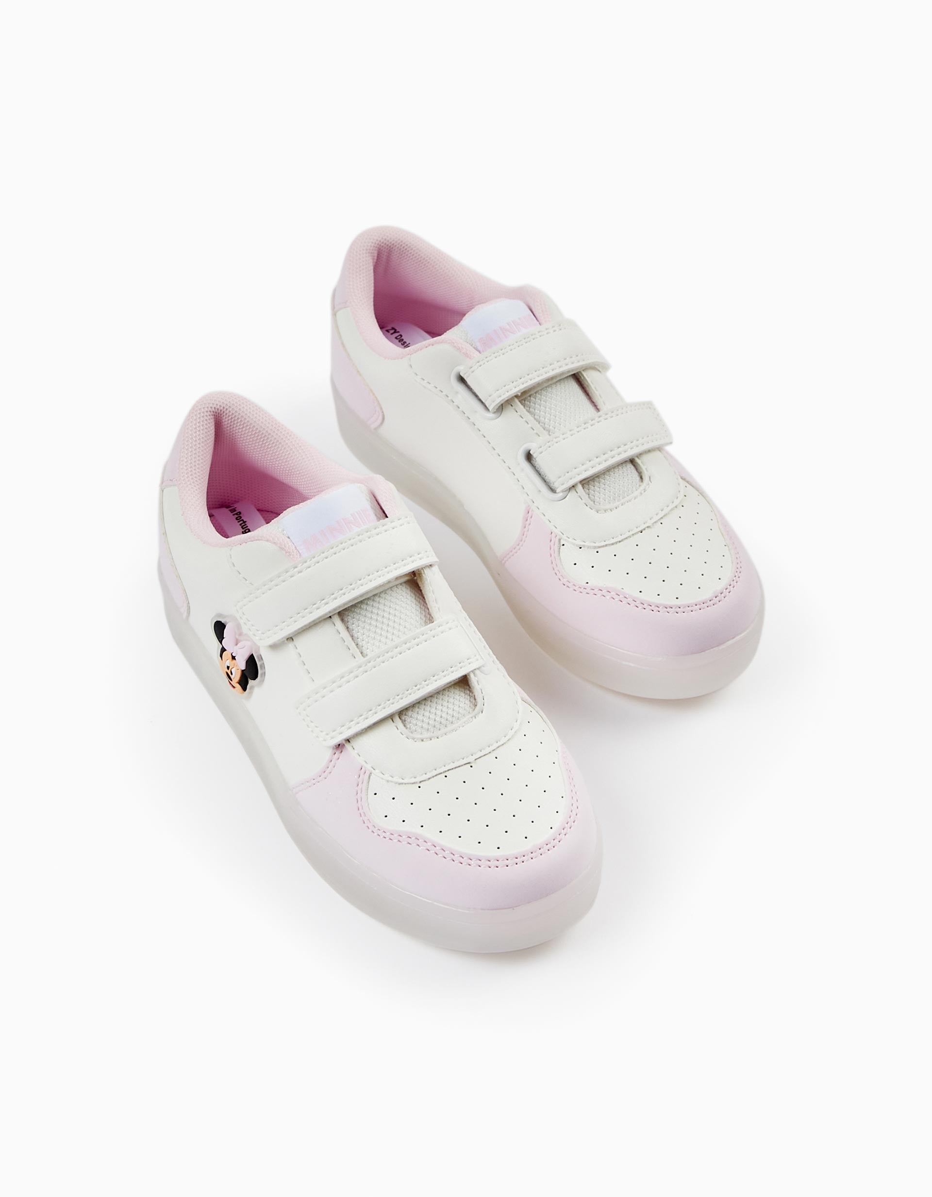 Zapatillas con Luces para Niña 'Minnie', Blanco/Rosa