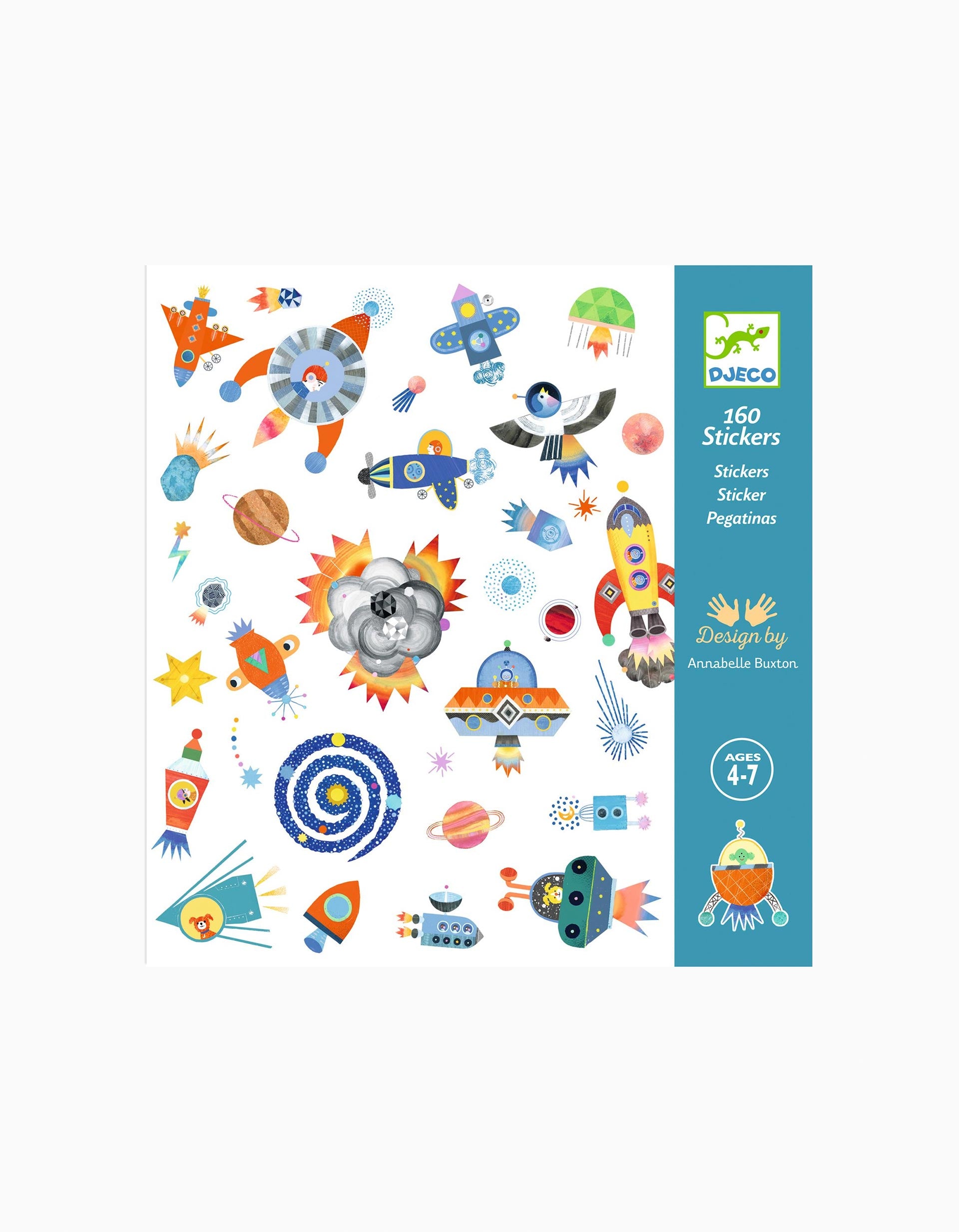 160 Space-Theme Stickers 4A+