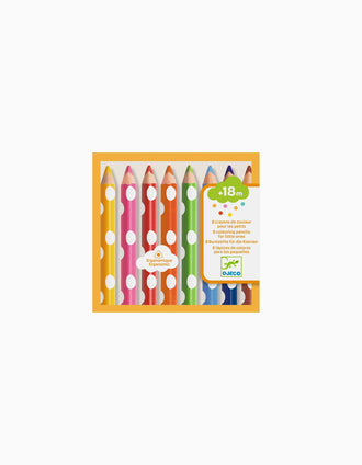 8 Lápices de Colores para los Más Pequeños Djeco 18M+