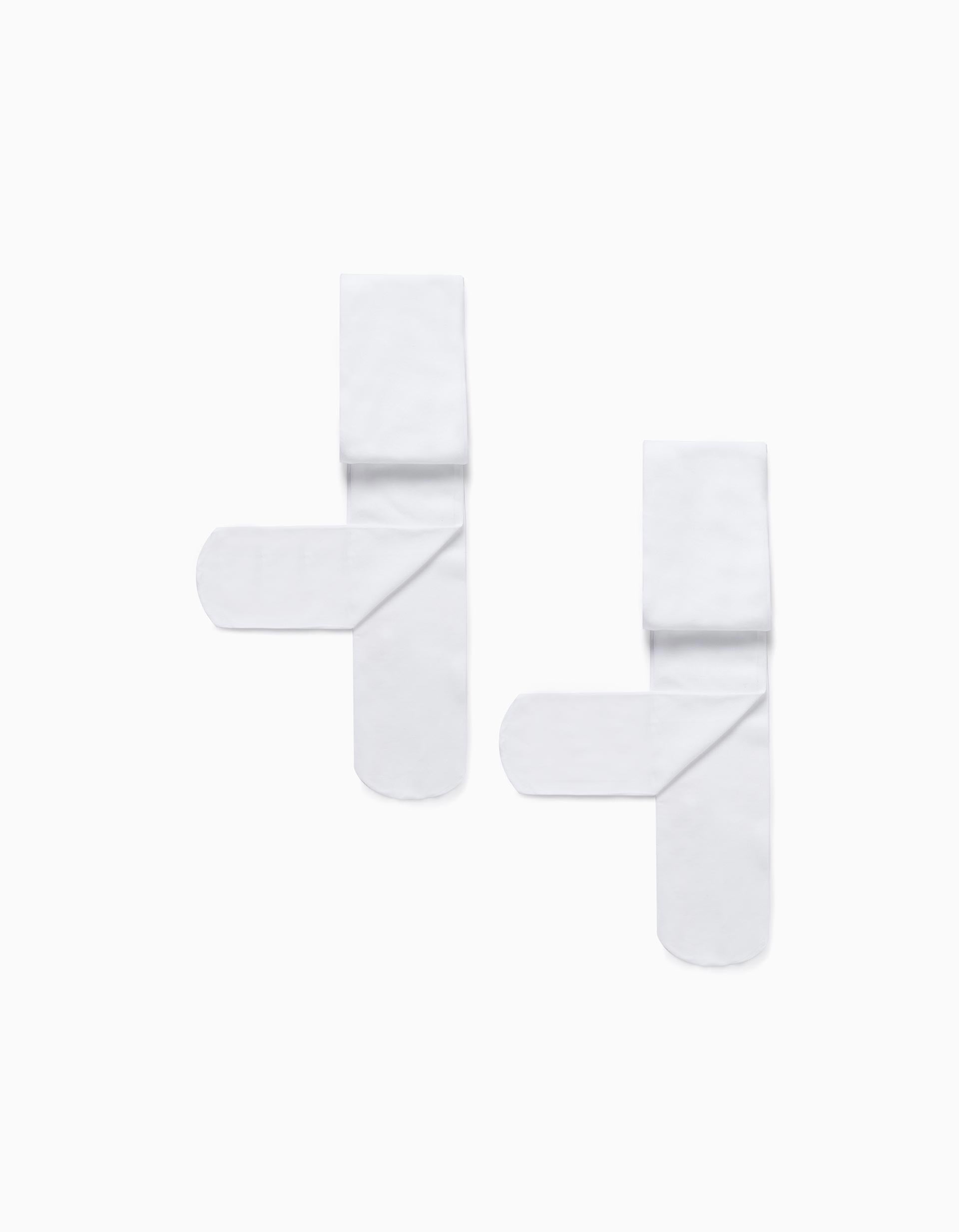 Pack 2 Leotardos de Microfibra para Bebé 40 Den, Blanco