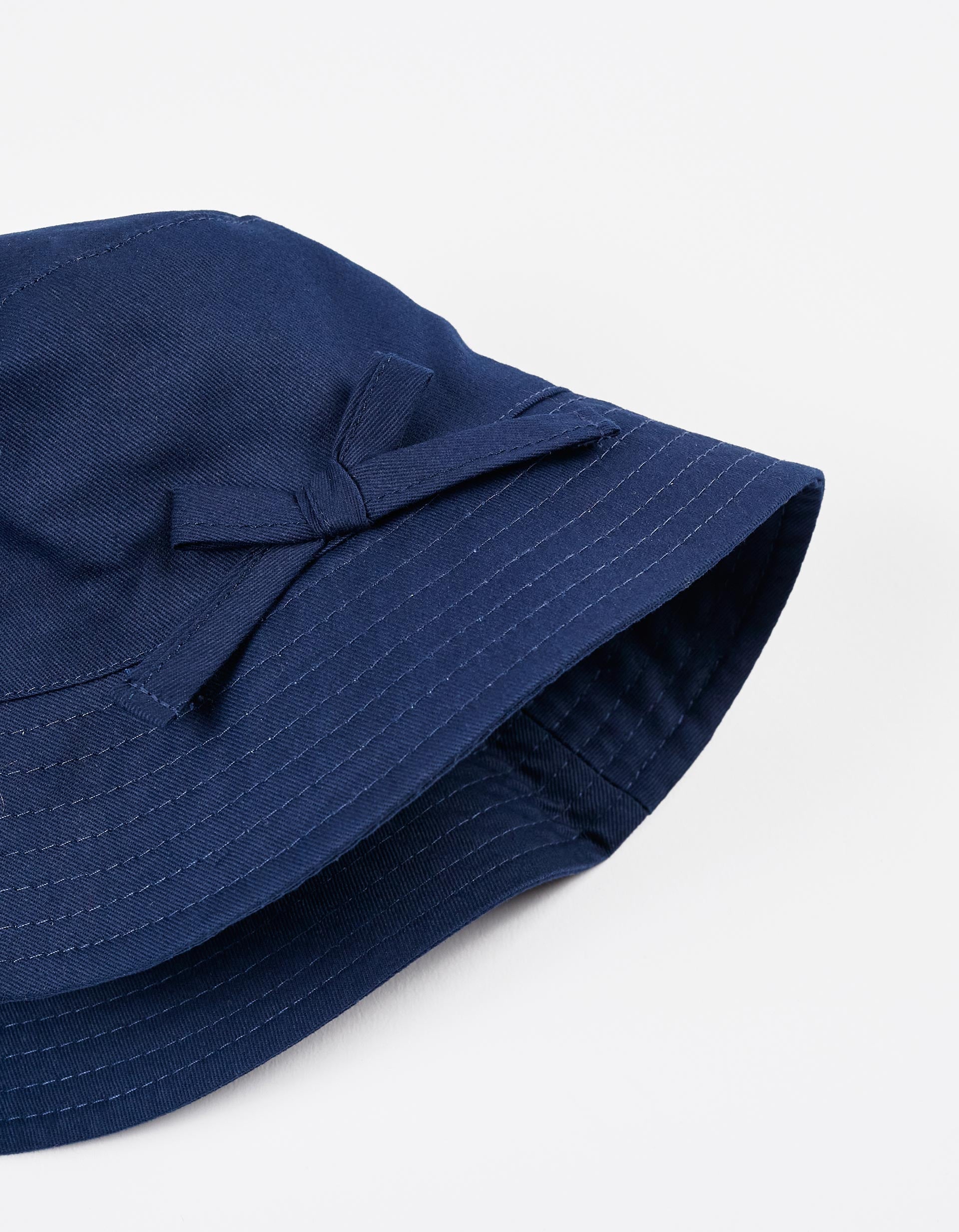 Chapeau en Sergé avec Nœud Décoratif Fille, Bleu Foncé