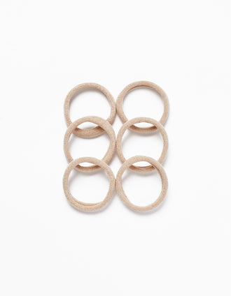 Pack 6 Gomas para el Pelo para Bebé y Niña, Dorado