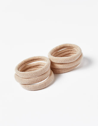 Pack 6 Gomas para el Pelo para Bebé y Niña, Dorado