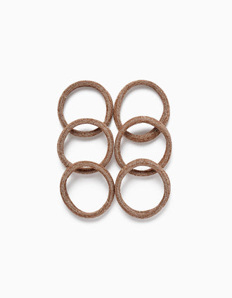 6-Pack Hair Bobbles for Babies and Girls, Brown/Gold