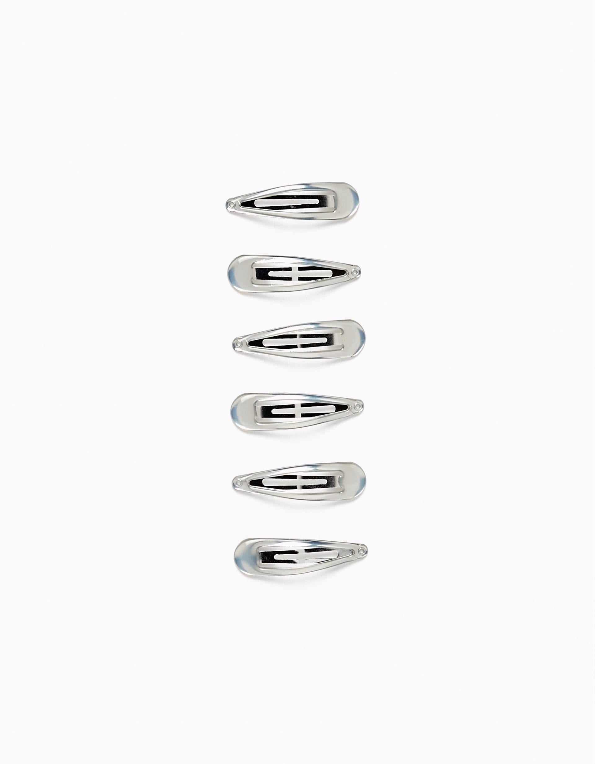 6-Pack Hair Clips for Babies and Girls, Silver