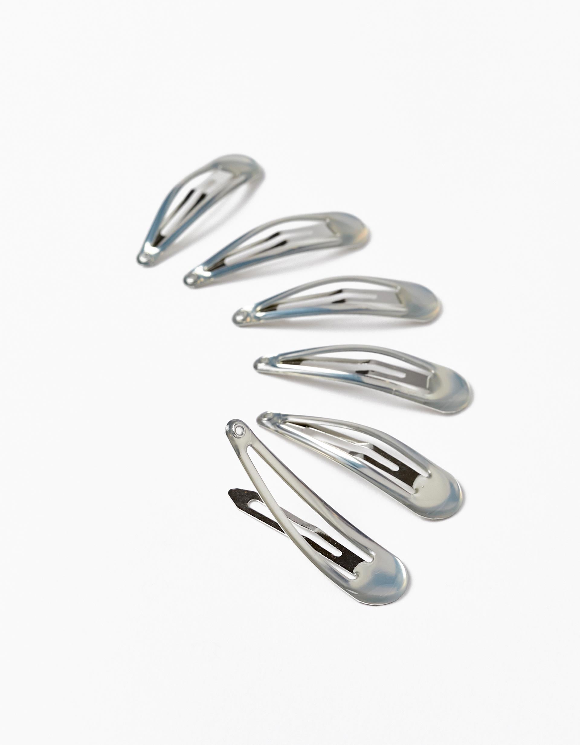 6-Pack Hair Clips for Babies and Girls, Silver