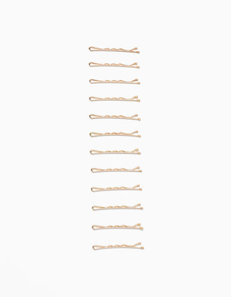 12-Pack Hair Pins for Babies and Girls, Gold