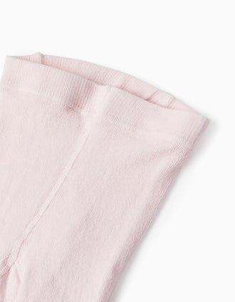 Collants en maille anti-bouloches pour fille, Rose