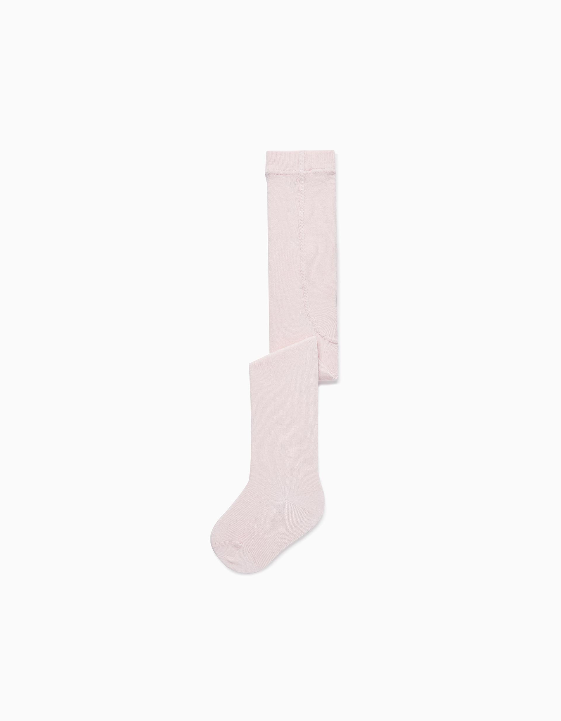 Collants en coton anti-bouloches pour bébé fille, Rose