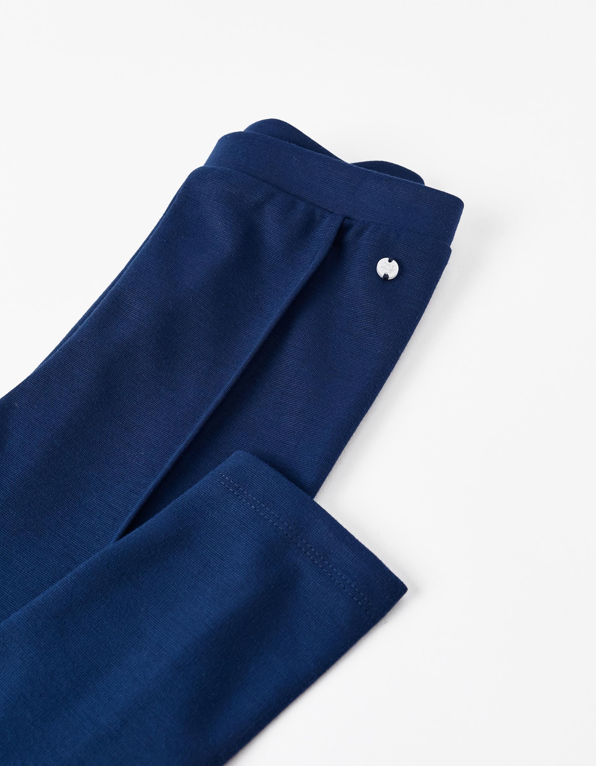 Leggings with Creases for Girls, Dark Blue