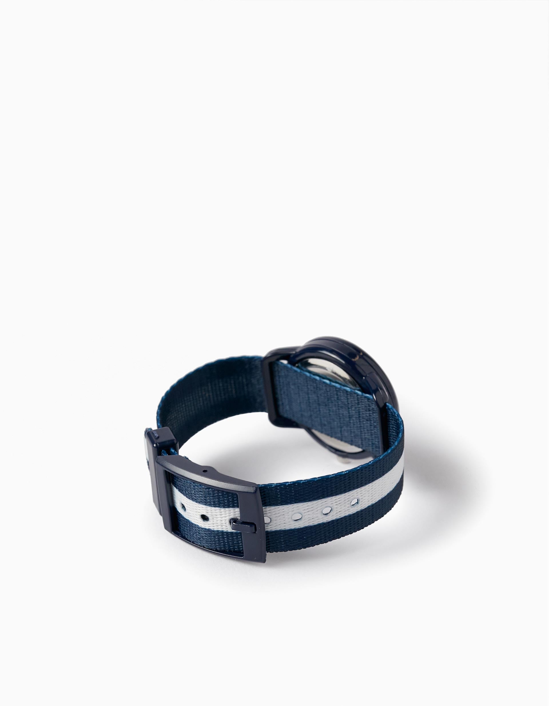 Striped Watch for Boys, Dark Blue/White