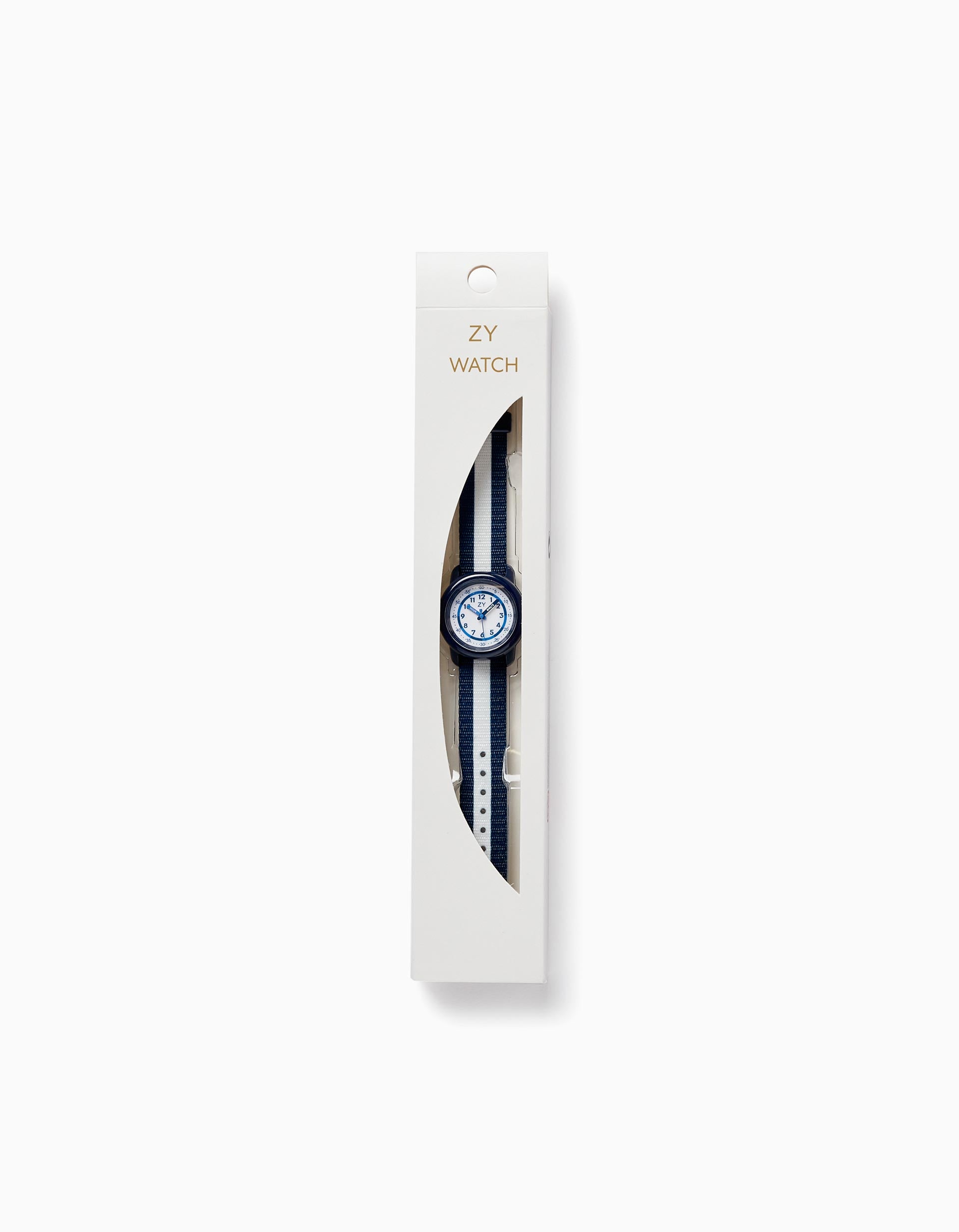 Reloj a Rayas para Niño, Azul Oscuro/Blanco