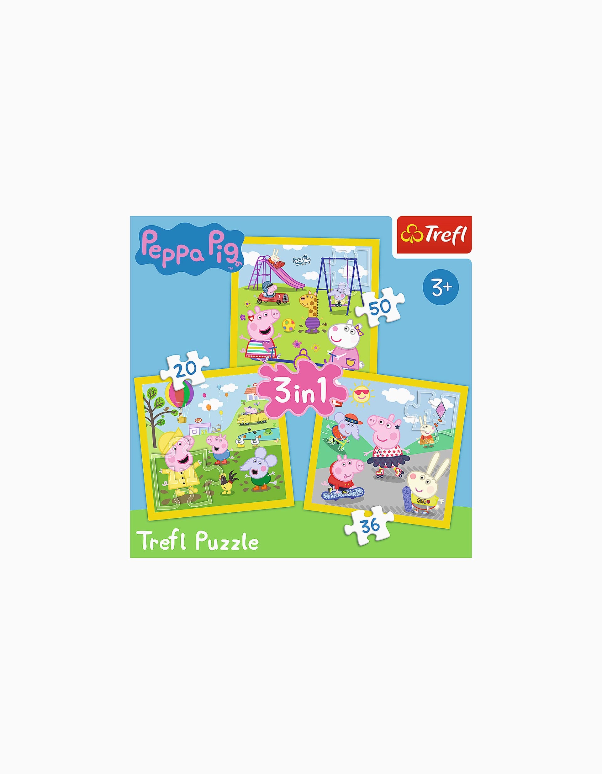 Puzzle 3em1 Trefl Peppa Pig Happy Days 20/36/50Pcs 3A+