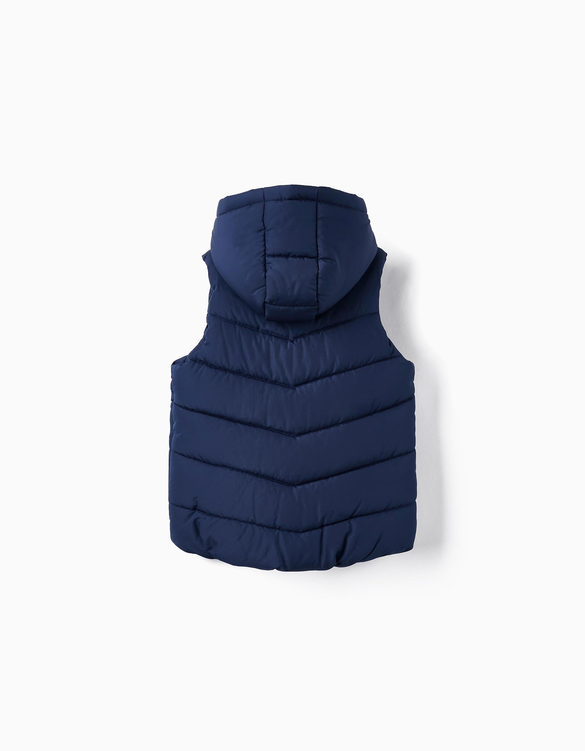 Gilet matelassé avec capuche pour garçon, Bleu foncé