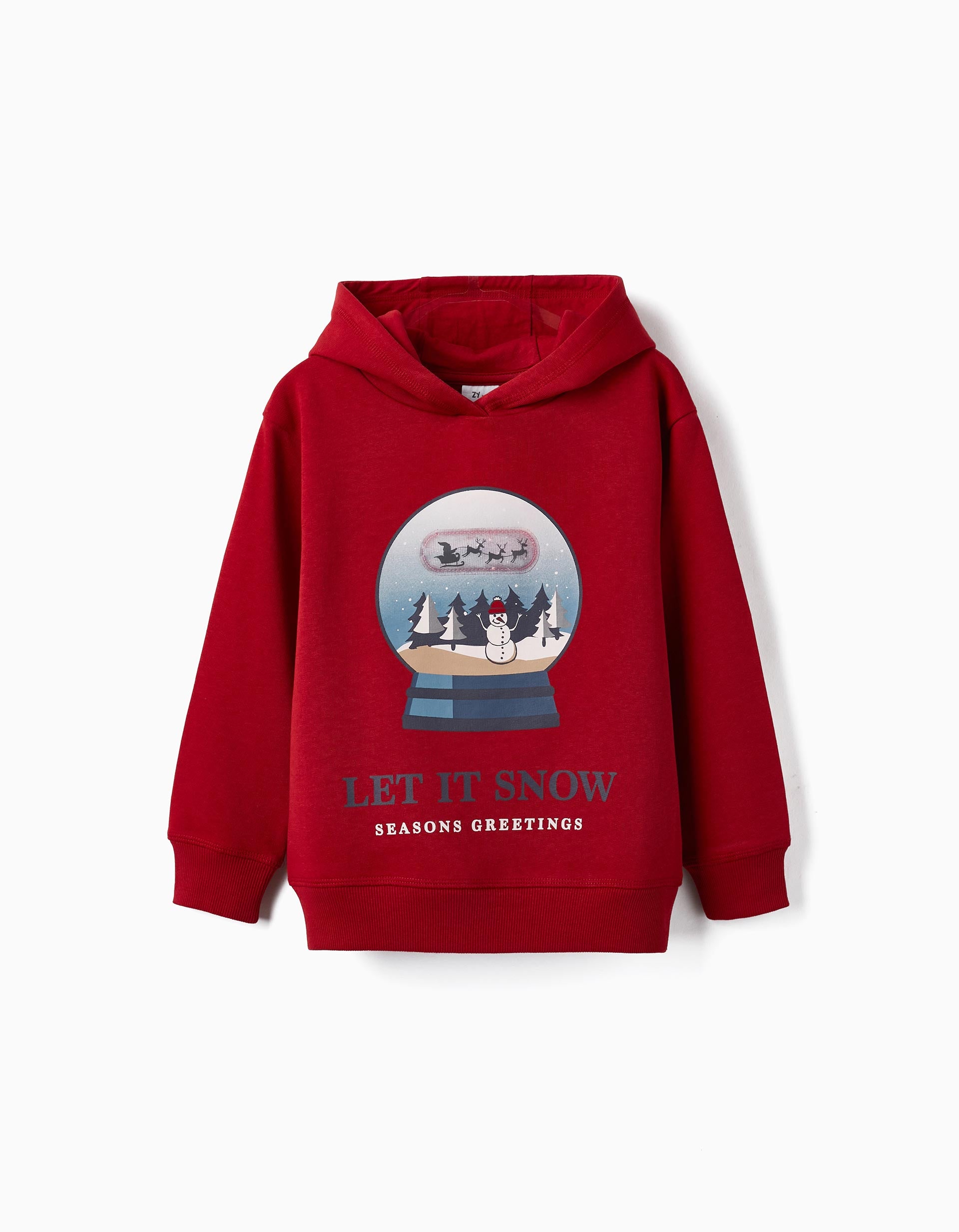 Sudadera con Capucha para Niño 'Let It Snow', Rojo