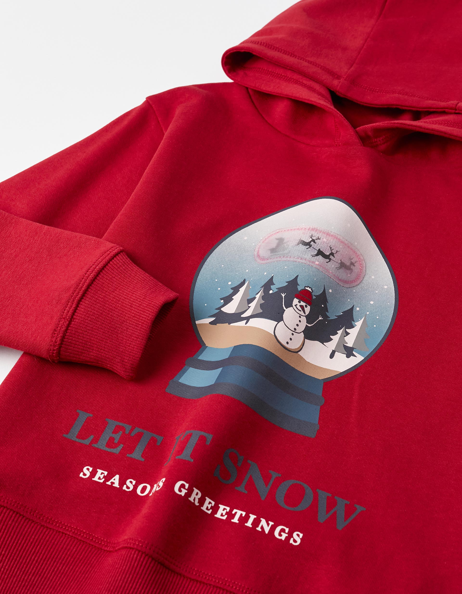 Sudadera con Capucha para Niño 'Let It Snow', Rojo