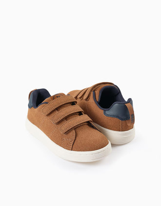 Baskets en suédine pour garçon 'ZY 1996', camel foncé