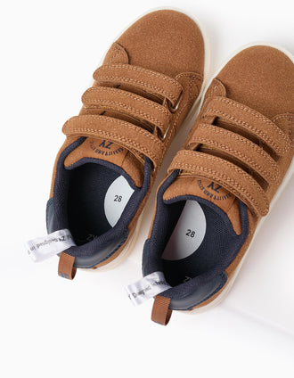 Baskets en suédine pour garçon 'ZY 1996', camel foncé