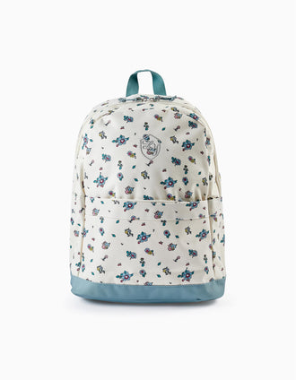School Backpack for Girls 'Flowers', Beige