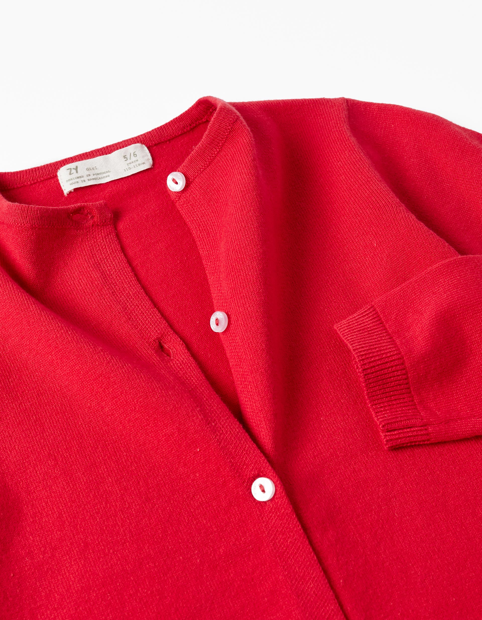 Chaqueta de Punto de Algodón para Niña, Rojo