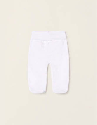 Pack 4 Pantalones con Pliegues y Cintura Alta para Recién Nacido y Bebé, Blanco