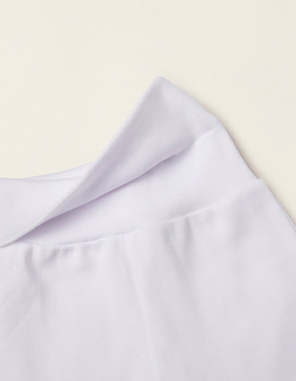 Pack 4 Pantalones con Pliegues y Cintura Alta para Recién Nacido y Bebé, Blanco