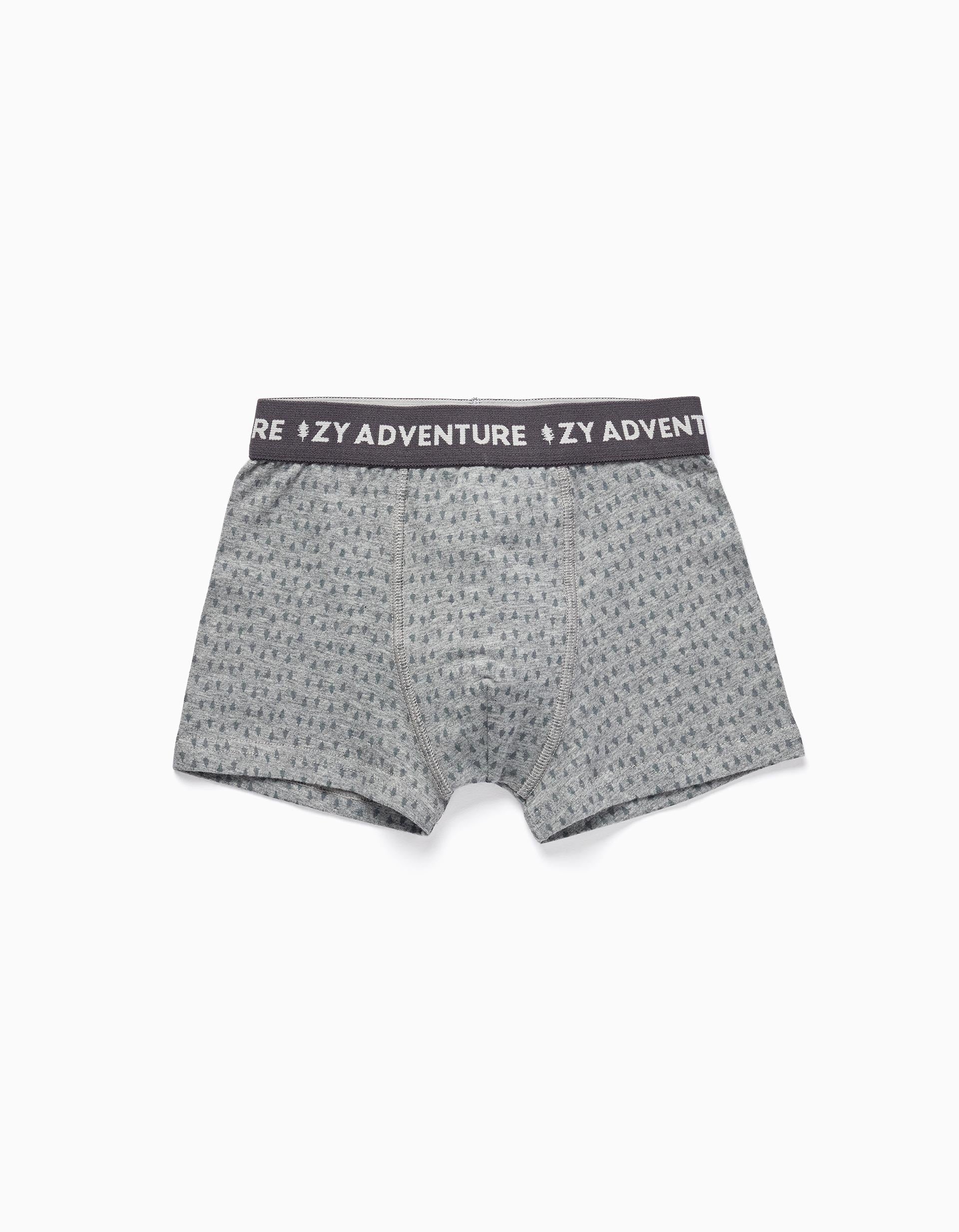 Pack 4 Boxers de Algodón para Niño 'Adventure', Blanco/Gris