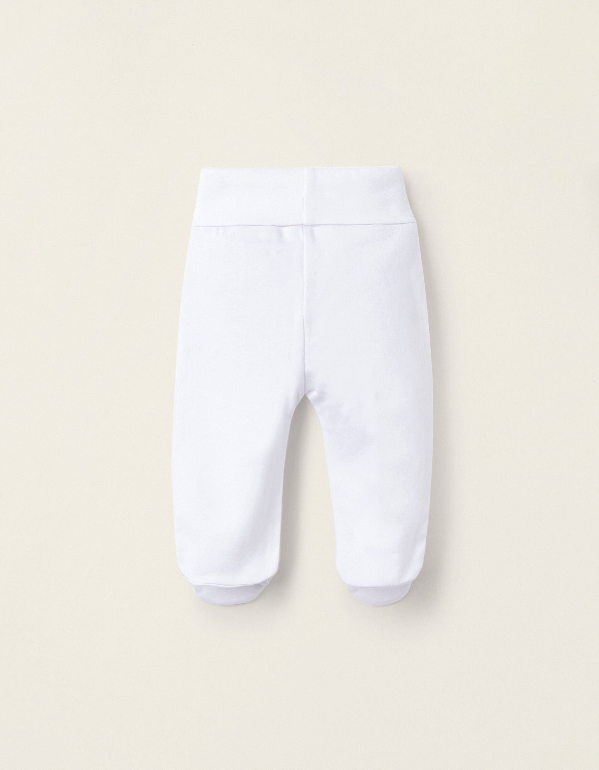 Pack 4 Pantalons avec Plis et Effet Thermique pour Nouveau-Né et Bébé, Blanc