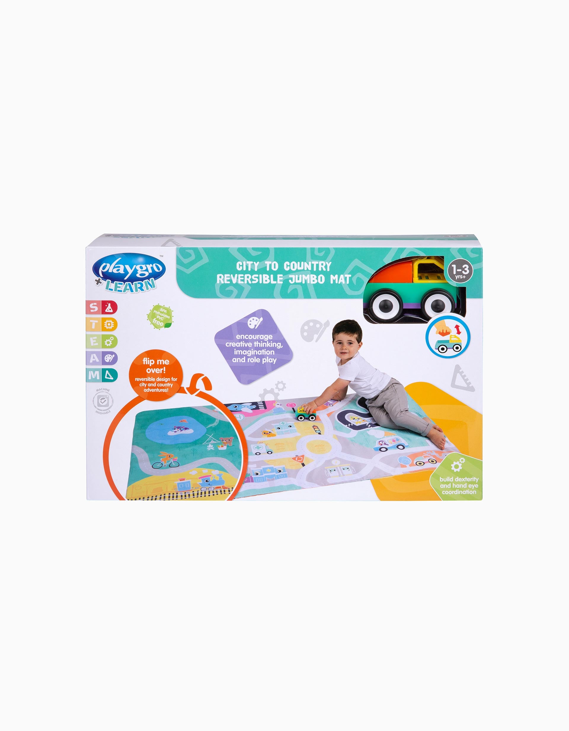 Tapete De Atividade Reversível Jumbo Mat City To Country Playgro 12M+