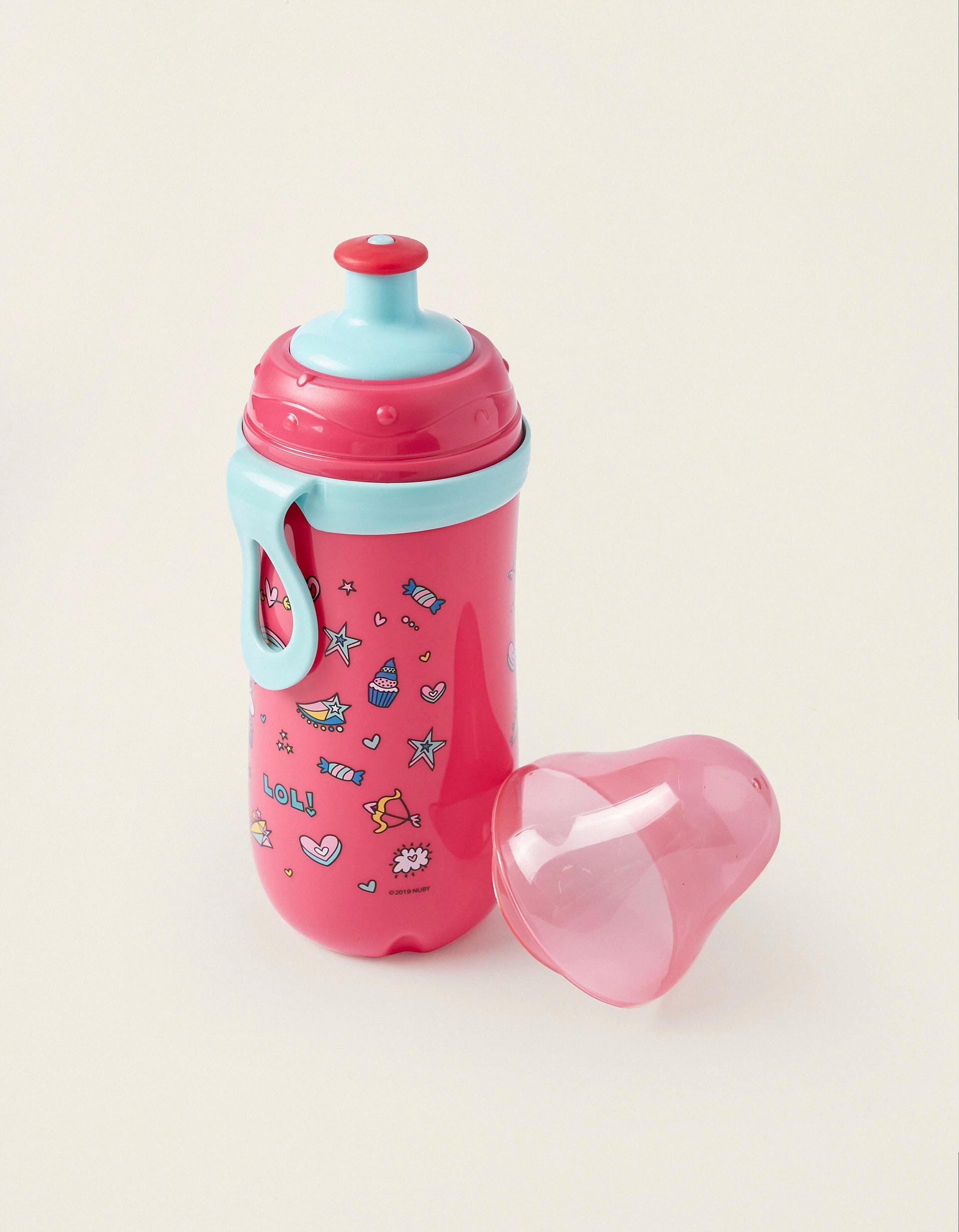 Copo De Aprendizagem Brilha No Escuro Pink 360Ml Nuby 18M+ 