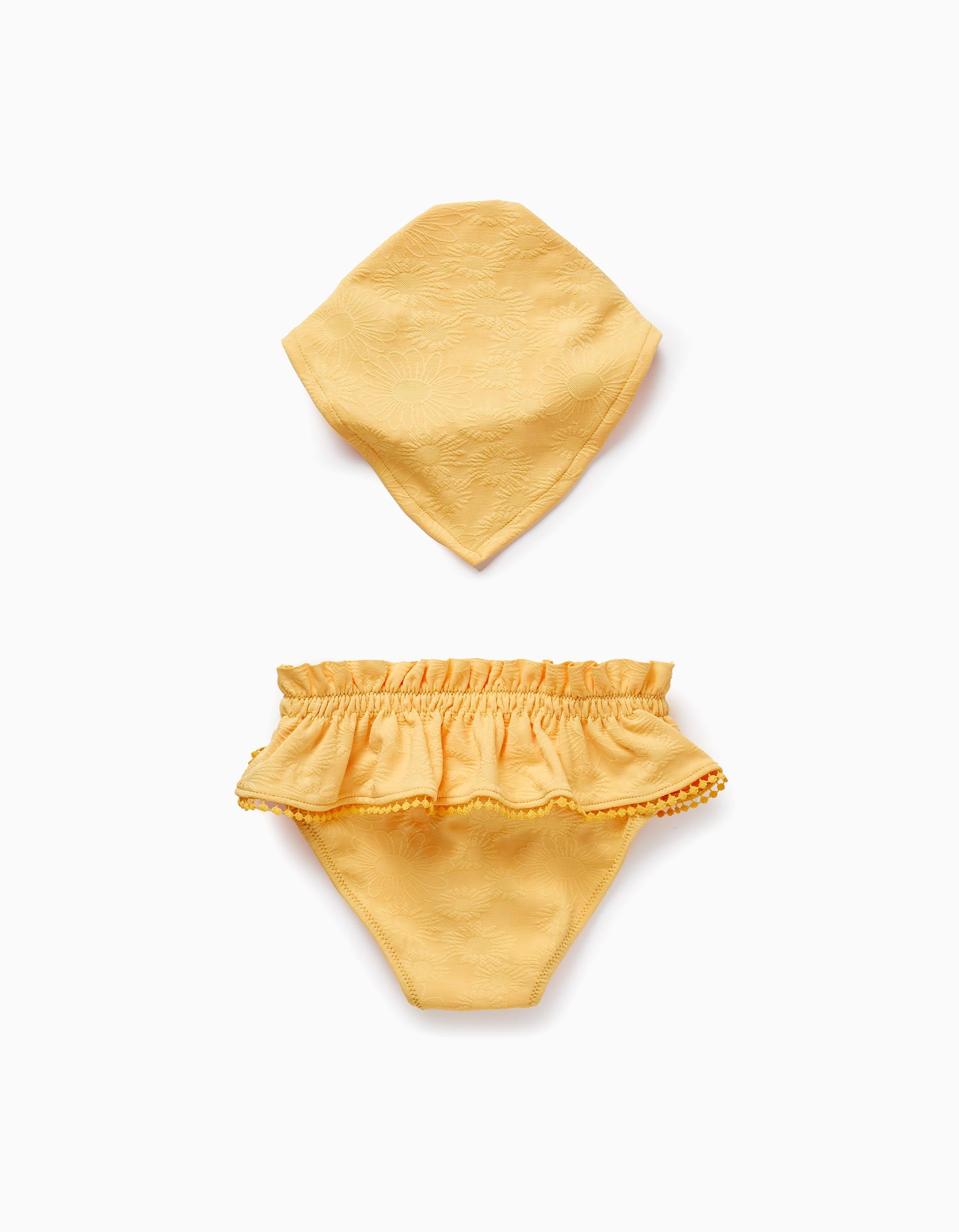 Cuecas de Banho + Lenço de Cabelo para Bebé Menina, Amarelo