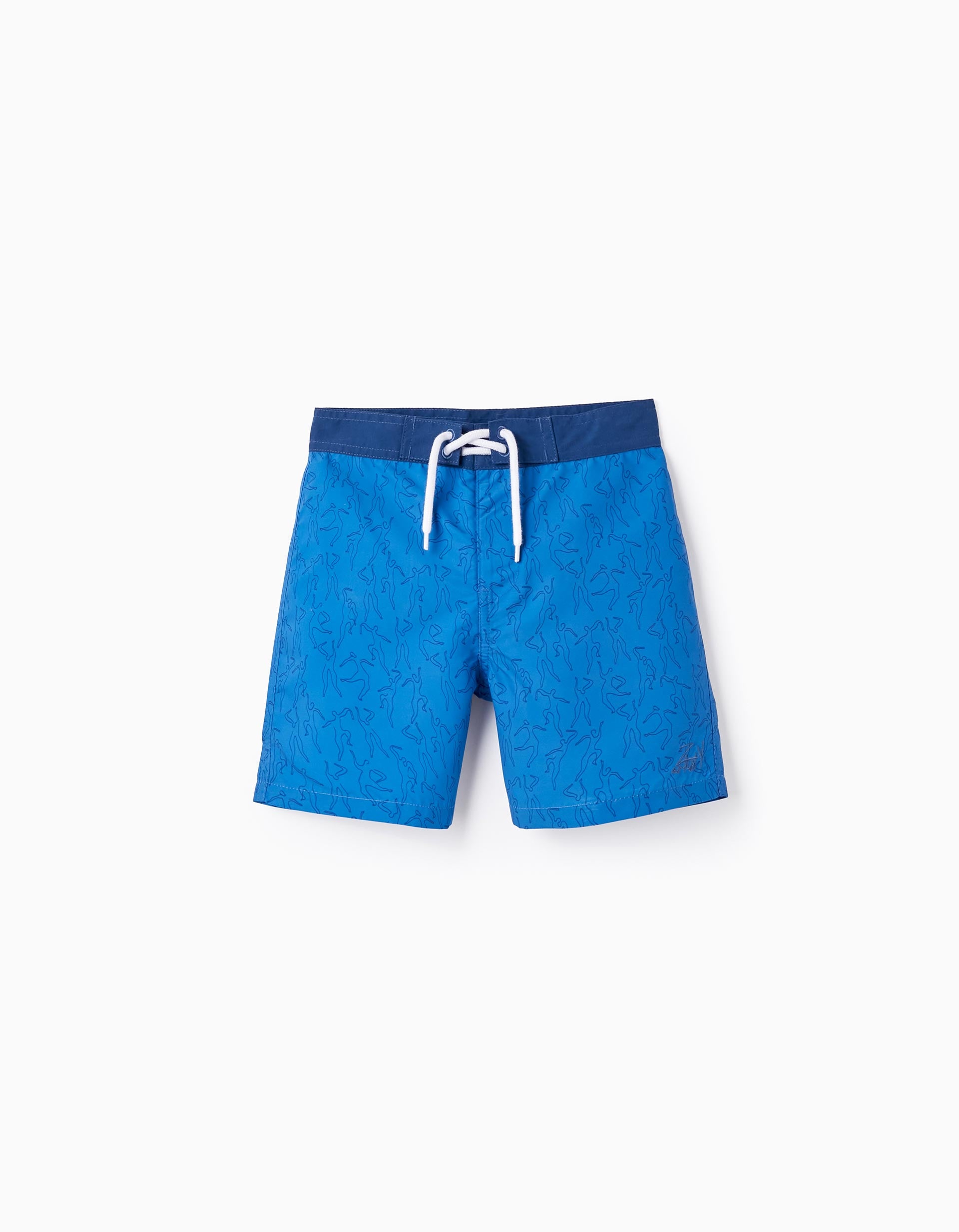 Swim Shorts with Print for Boys 'You & Me', Blue