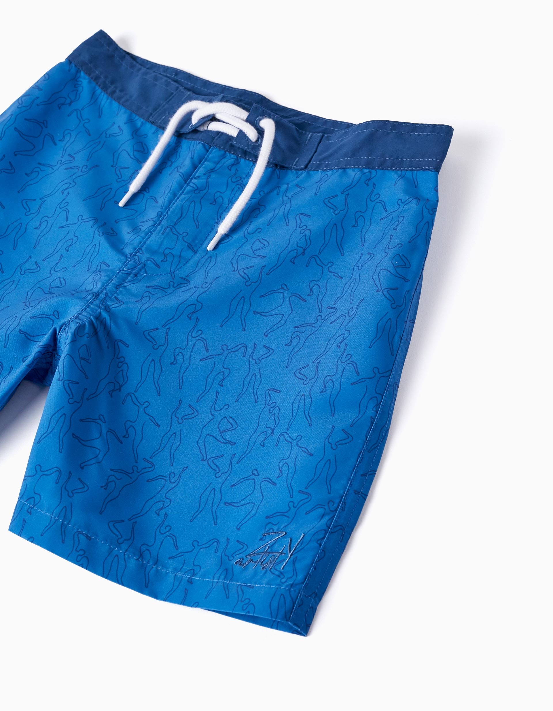 Swim Shorts with Print for Boys 'You & Me', Blue